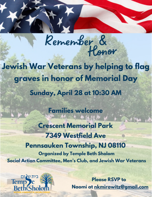 Banner Image for Social Action Committee/Men's Club Flagging Graves at Crescent Memorial Park