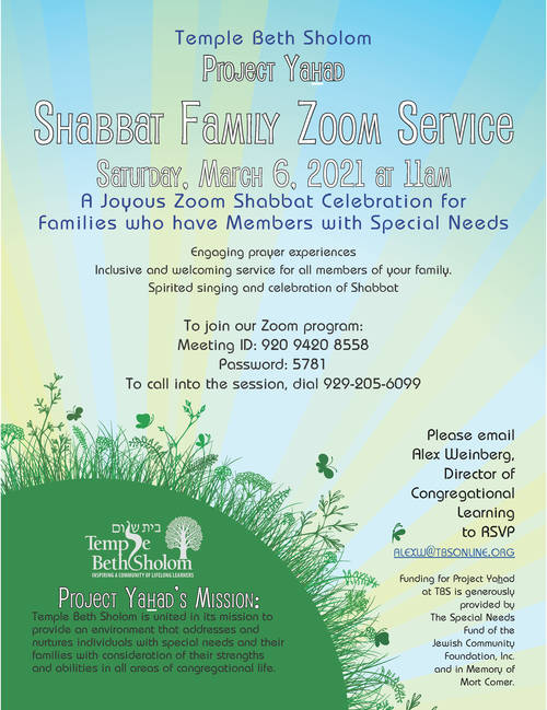 Banner Image for Zoom: Project Yahad Shabbat Family Service